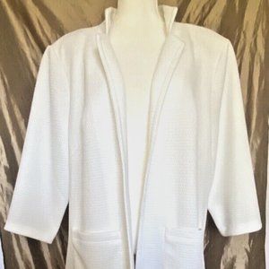 New York Clothing Co Blazer Jacket Snow White Open Front Stretch. Size 1X